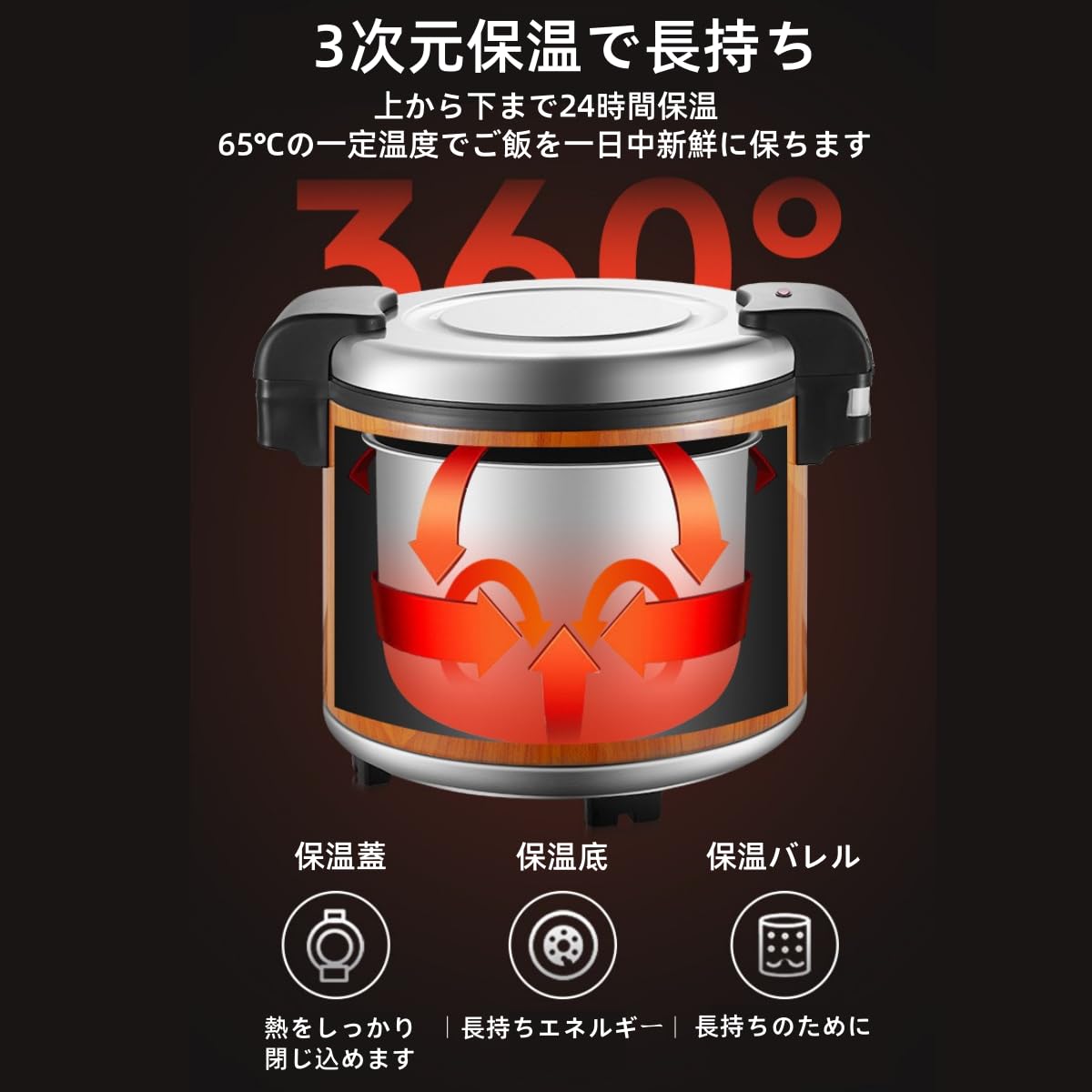 Amazon | Bxzzuis 業務用電気炊飯器 保温機能付き 23L ステンレス製